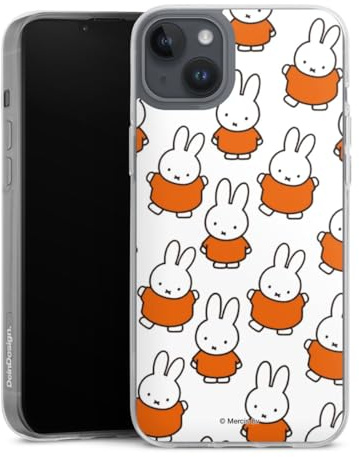 Silikon Hülle kompatibel mit Apple iPhone 14 Plus Case transparent Handyhülle Muster Miffy Hase