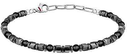 Sector No Limits Basic Bracciale Uomo in acciaio, smalto, ematite, agata nera - SZS97