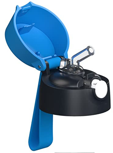 JARLSON® Ersatzdeckel inkl. Silikon Mundstück - für die CHARLI Edelstahltrinkflasche von JARLSON - Ersatzteil - Ersatz - BLAU SCHWARZ