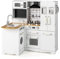 DREAMADE Cuisine d’Angle Enfants en MDF, Coin Arrondi, Évier, Cuisinière, Distributeur d'eau, Rangements Inclus, Jeu d'Imitation pour Tout-Petits 3 Ans+, 82 x 66 x 88 cm (Version améliorée)
