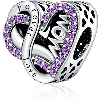 Annmors Charm 925 Sterling Silber Bead Charms Forever Love with Cubic Zirconia für Europäische Armbänder und Halskette,Schmuck Geschenk für Damen Herren