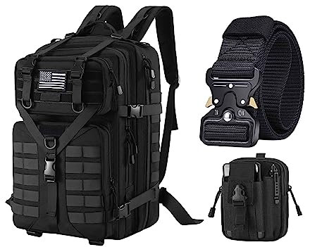 Neuer Militärrucksack, Herren Taktischer Gürtel und Molle Beutel, taktischer Rucksack, wasserdichter Wanderrucksack, Überlebensrucksack, 30–35 l, für Molle-System, Rucksack, Herren, Erwachsener, P-3