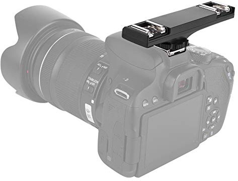 Dual Blitzschuh Splitter, Leichter Dual Blitzschuh Bracket Adapter für SLR Kamera Camcorder, Kamerazubehör