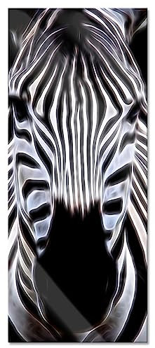 Pixxprint Glasbild Panorama, Wandbild aus Echtglas, Zebra Porträt, 120x50 cm, inkl. Aufhängung und Abstandshalter