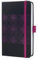 SIGEL J5212 Wochenkalender 2025 A6, Jolie, schwarz, pink, Hardcover mit samtig-weicher Oberfläche, Gummiband, Stiftschlaufe, Einstecktasche, 174 S., vegan, Buchkalender, Terminplaner