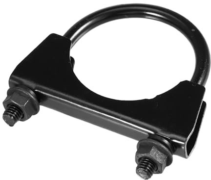 Partuto 1pc 2.28 Universal Car U-Bolt Exhaust Clamp - Stainless Steel Black