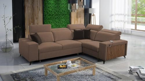 Best For Home | Ecksofa Benny II mit Schlaffunktion, Bettkasten & USB-Anschluss – L-Form Sofa mit Stauraum, Komfortschaum & Wellenfederung – Modernes Sofafür stilvolles Wohnen & erholsamen Schlaf
