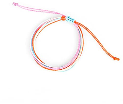 CLSSLVVBN Geflochtenes Armband, schick, Mehrfarbig, bequem, handgefertigt, böhmische Armbänder, universelles kreatives Geschenk für Teenager Mädchen, Rosa+Orange