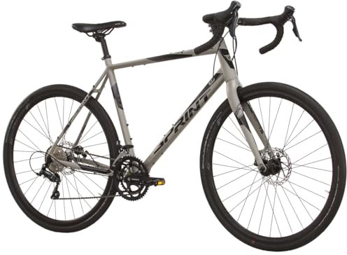 Airtracks 28 Zoll Herren Gravel Bike Whisper 5.0 Fahrrad 2 x 9 Shimano SORA R3000 Grau - Rahmenhöhen 52cm und 56cm -(56cm (Körpergröße 180-195cm))