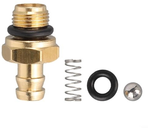 Oniissy 1 ardillon en laiton avec filetage mâle 1/8 27 pour BSP + 1 bille de clapet anti-retour + 1 ressort + 2 joints toriques, pour nettoyeur haute pression injecteur de pour 190593GS 190635GS