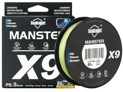 Seaknight X9 9 Fach Angelschnur Geflochten Salzwasser 500M PE Geflochtene Angelschnur 9 Stränge Super Stark Karpfen Angelschnur Forelle 17-80LB