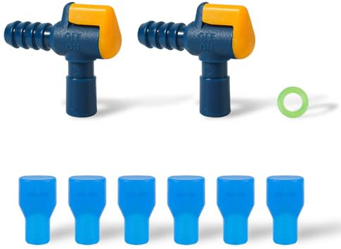 6 Pièces Remplacement de Valve de Morsure pour Camelbak, Embout avec 2 Connecteurs de Tube Coudés et Joint Torique Pièces de Rechange pour Camelbak Sac à Dos Réservoir d'eau
