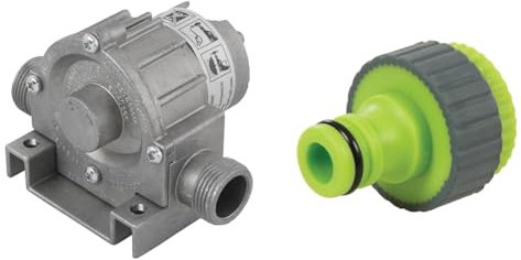 Wolfcraft 2200000 - Pompe à Boîtier Métallique pour Perceuse - Puissance max : 3000 L/h, Argent & Silverline 769045 Nez de robinet confort Mâle 1/2 - 3/4