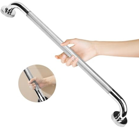 HAIMAYEE Barra de Agarre para Baño Acero Inoxidable 304,Antideslizante Tirador de Seguridad,Tirador Auxiliar para Cocina,Dormitorio,Bañera,Ducha y Escalones para Niño Discapacitado Anciano 60cm