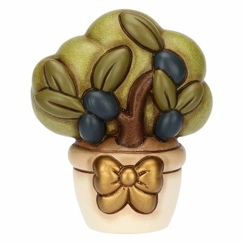 THUN, Alberello di Olive in Ceramica Decorata a Mano, Idea Regalo, 8.3 x 5.8 x 10 cm h