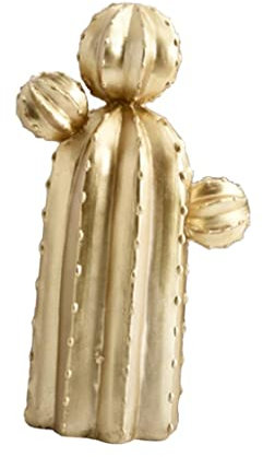 FLCPJGV Harz Kaktus Dekoratives Ornament Kaktus Einrichtung Dekoration Handwerk, Gold_B