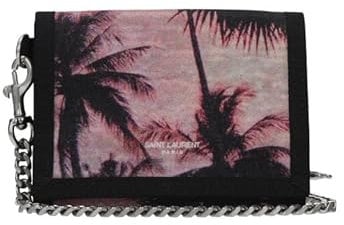 Saint Laurent Herren Geldbörse Palme, Schwarz
