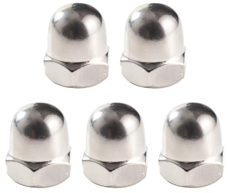 Lyeteung 5 Piezas M12 Tuercas de Acero Inoxidable de Domo, Tuerca Sombrerete, Tuercas Sombrerete Hexagonales, para Tornillos, Pernos