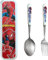 Spiderman Besteck, Gabel und Löffel Set Mit Besteckbox, Edelstahl Gabel Löffel, Selbsternährende Lernutensilien für die Verwendung zu Hause und zur Schule, Bestecksets Geschenk
