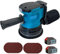 Akku-Exzenterschleifer, Ersatz für Makita 18V Akku, mit 2x 5.5AH Akku,mit 12 pcs Schleifpapier (Körnung 80/120/240, 8 Löcher, 125mm Schleifteller),7500-15000RPM