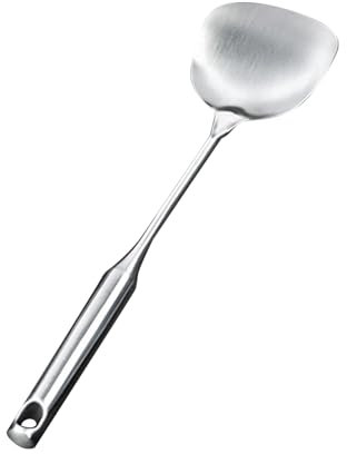 Espátula de metal de acero inoxidable de primera calidad para cocina Espátula para wok Turner sólido de acero inoxidable para cocinar Espátula para wok de metal con resistente al