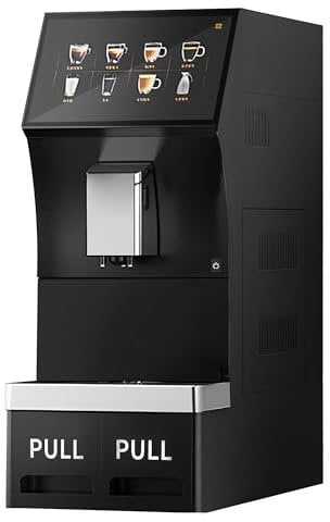 Stalwart Automatic Coffee Machine, 1kg Bean Hopper, 16 Drinks, 10 Touchscreen, Black