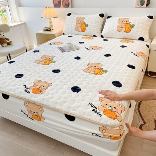 Schützt perfekt atmungsaktive Matratzen, gesteppter Matratzenschoner für Einzelbett, extra tiefer Bezug für Einzelbett, Matratzenbezug für Kingsize-Betten, T, 71 Zoll x 79 Zoll (1 Stück)