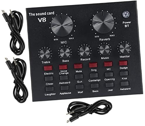 TOYANDONA 1satz Professionelle Live Sound Card Audio Mixer Mit Dual-mikrofon-port Für Und Ktv Usb Externe Soundkarte Für Gesang Und Podcasting