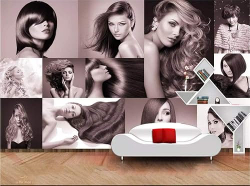Salon De Beauté Salon De Coiffure Papier Peint 3D Intissé Bureau Salon Canapé Chambre Fond Décoration Murale-300cm×210cm