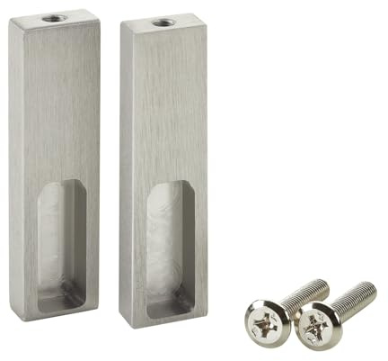 SOTECH 1 Paar Seitenlager NANO matt gebürstet Unterbaumontage | 75 x 20 x 10 mm Alu massiv Edelstahloptik Stangenhalter für Designer Schrankrohr