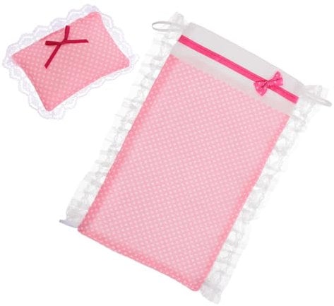 SUPVOX Dollhouse Bedding Kit Miniature Bed Sheet and Pillow Decor Pillow Dollcot Bedding Dollhouse Bedroom Accessories