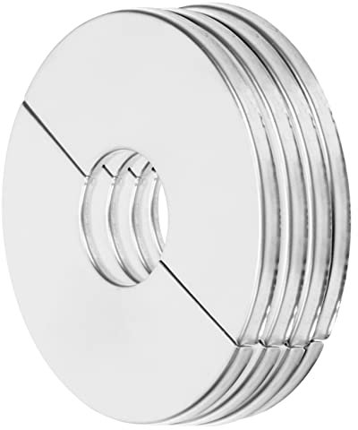POPETPOP Lot De 4 Cache-Tuyaux Décoratifs Pour Radiateur En Acier Inoxydable Argenté Avec Trou Pour Fil Métallique Pour Sortie De Ou De