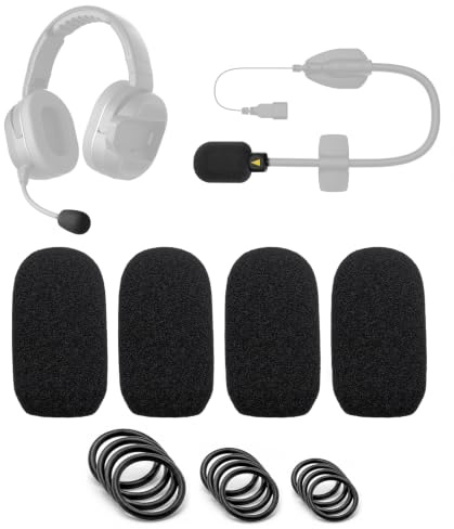 Voarmaks Lot de 4 housses de micro en mousse compatibles avec les casques de moto CARDO PACKTALK EDGEPHONES, Spirit, microphone Cardo Packtalk/Freecom/Smart Hybrid + 12 joints toriques en 3 tailles