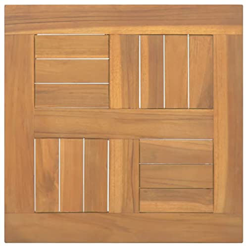 WKIEQACO Quadratische Tischplatte 40x40x2,5cm Massivholz Teaktischzubehör Tischplatten