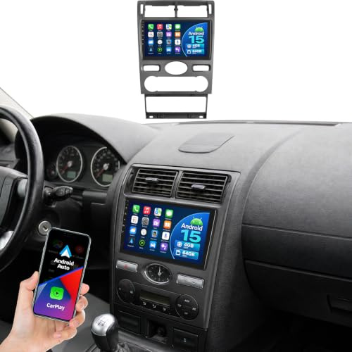 OiLiehu 4G+64G 8 Núcleos Qualcomm Snapdragon Android 15 Autoradio para Ford Mondeo 2004-2007 Carplay Android Auto Pantalla Radio Coche 9 Pulgadas Bluetooth FM RDS GPS WiFi SWC DSP Cámara