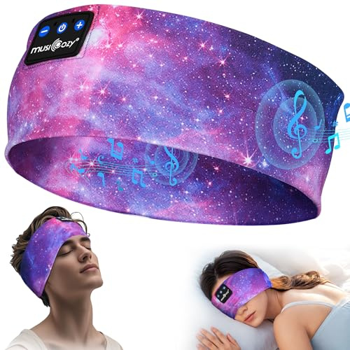 MUSICOZY Cooling Sleep Headphones Bluetooth Headband for side sleepers | Ultra-Soft Breathable Sleeping Headphones for Hot Nights & Better Sleep,No Ear Pressure,Bluetooth 5.4,16H Playtime