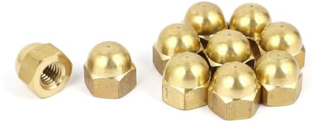 TA-VIGOR M8 Acorn Hex Cap Nuts, M8 Dome Nuts, Brass Acorn Cap Nut for Screws Bolts, Brass Hexagon Nut 10Pcs