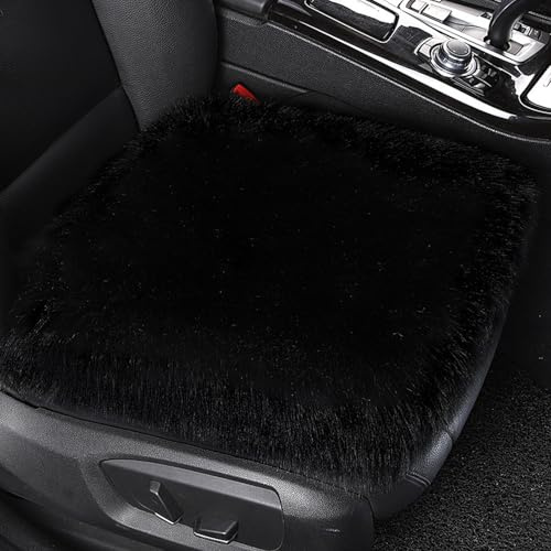 Plüsch Sitzkissen Auto für MG HS EHS 2025 PHEV, Winter Warmer Verdickte Sitzauflage, Vordersitze Komfort Flauschig Sitzmatte Schutz,Black