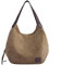 PB-SOAR Damen Mädchen Modern Canvas Shopper Schultertasche Handtasche Henkeltasche Hobo Bag Beuteltasche (Braun)