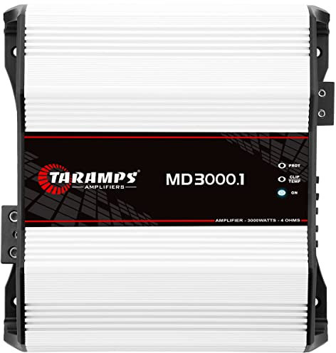 Taramps MD 3000.1 Full Range Amplifier 3000 Watts RMS 4 Ohms 1 Channel High Efficiency Mono Amplifier Class D, Bass Boost Car Audio Sound Monoblock, Crossover, High Power Amp