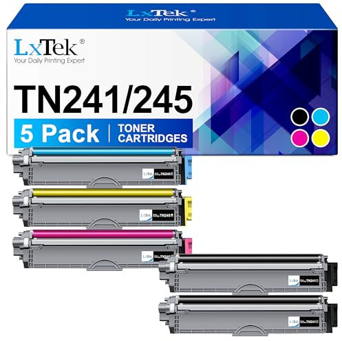 LxTek TN241 245 Kompatibel für Brother TN 241 TN 245 für Brother MFC 9332CDW Toner DCP 9022CDW HL-3142CW MFC 9142 CDN HL-3152CDW HL-3140CW DCP 9017 CDW DCP-9020CDW MCF-9342CDW MFC 9330CDW (5er-Pack)