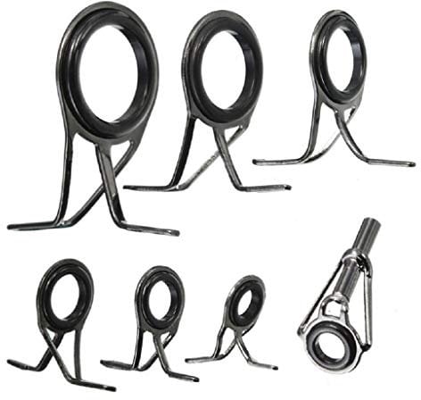 sitonelectic 7-teiliges Angelring-Set, verschiedene Größen, Angelruten-Reparatur-Set, Schnurführungen, Augen-Sets