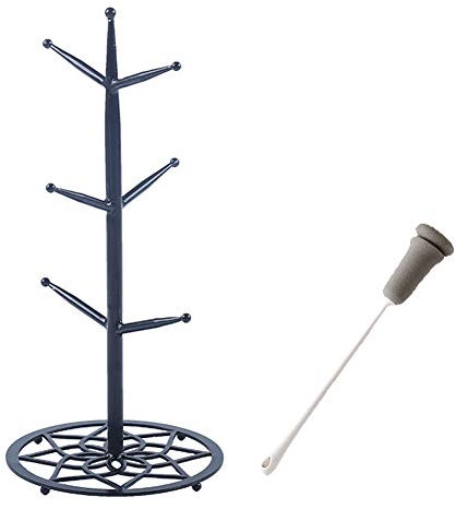 MNSSRN-KPQ Copa Hierro escurridor, nórdica de Bebida Copa Rack, creativos del hogar Tendedero, óxido y Resistencia a la corrosión, galvanizado Acabado Rack de Cocina,Negro