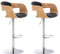 CLP 2er Set Barhocker Kingston Mit Stoffbezug Und Hochwertiger Polsterung I Höhenverstellbare Barstühle Mit Drehbaren Sitzen, Farbe:Natur/dunkelgrau