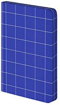 Nuuna Notizbuch A6 | Break The Grid S - Blau | 82 kreative Raster | 160 Seiten | 120g Premium-Papier | Leder blau | nachhaltig produziert in Deutschland