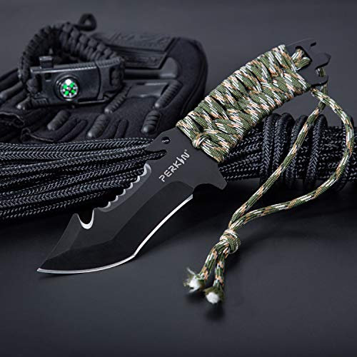 Perkin Couteau de chasse couteau bushcraft lame fixe - CH999