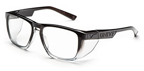 UNIVET 572 Diamond Clear KN, Arbeitsschutzbrille, blaues Licht, kratzfeste Gläser, elegant (EN166, EN170), Diamond/After Dark