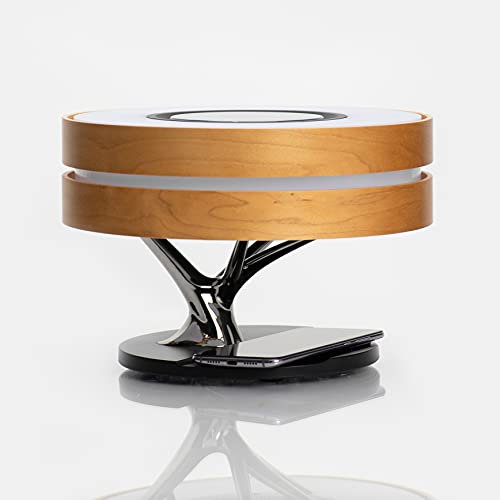 Zaigon Multifunctional Tree - TWS Bluetooth Drahtlose Lautsprecherlampe - 10 W Drahtloses Ladegerät - Nachttischlampe Automatischer Schlafmodus mit digitaler Uhr- und Helligkeitsregelung