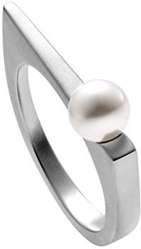 Heideman Ring Damen aus Edelstahl silber gold farbend poliert Damenring für Frauen mit Perle Margarita