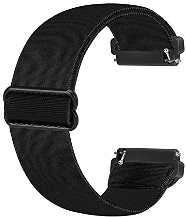Ecogbd Elastic armband Kompatibel mit Fitbit Versa Armband/Fitbit Versa Lite Armband/Fitbit Versa 2 Armband, Weiches Nylon Sportuhrarmband f眉r Frauen M盲nner(schwarz)